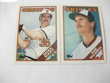  (2) 1988 TOPPS ORIOLES ROOKIES- MIKE HART # 69 & MARK WILLIAMSON # 571 BASEBALL