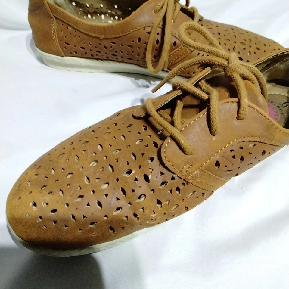 Earth Spirit Gelron Mujer Talla 6 Zapatos Oxford Gris Perforados Con Cordones Tenis Foto 3 de 4