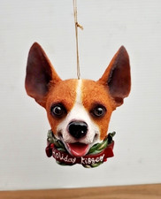 Chihuahua Christmas ornament Resin Cast Holiday Kisses C3
