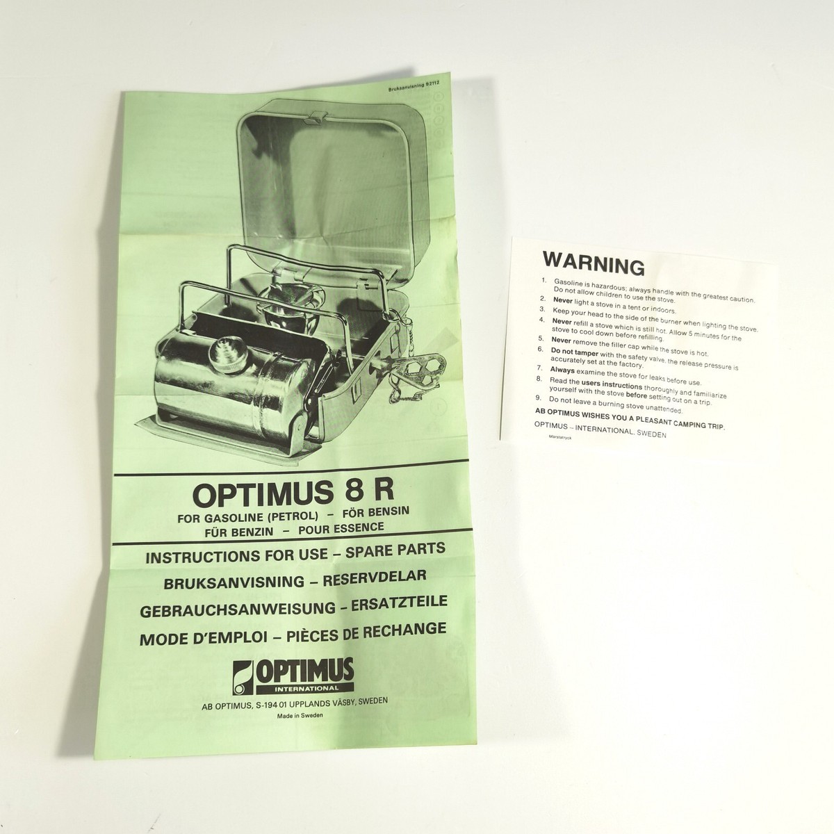 Optimus 8R Hunter Camping Field Stove Sweden Portable Petrol