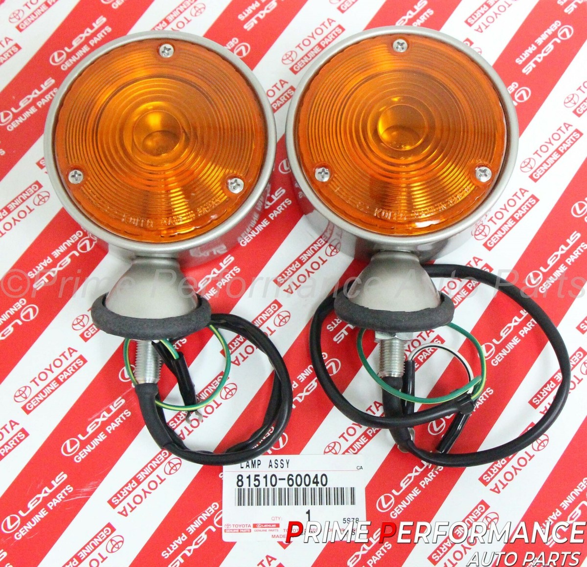 Toyota Land Cruiser FJ40 1958-1968 Amber Turn Signal Light Set Of