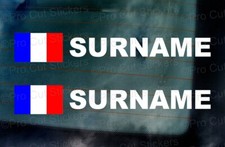 X2 Adesivi Per Finestrini Auto Con Bandiera Francese Rally Race Tag Nome Cognome