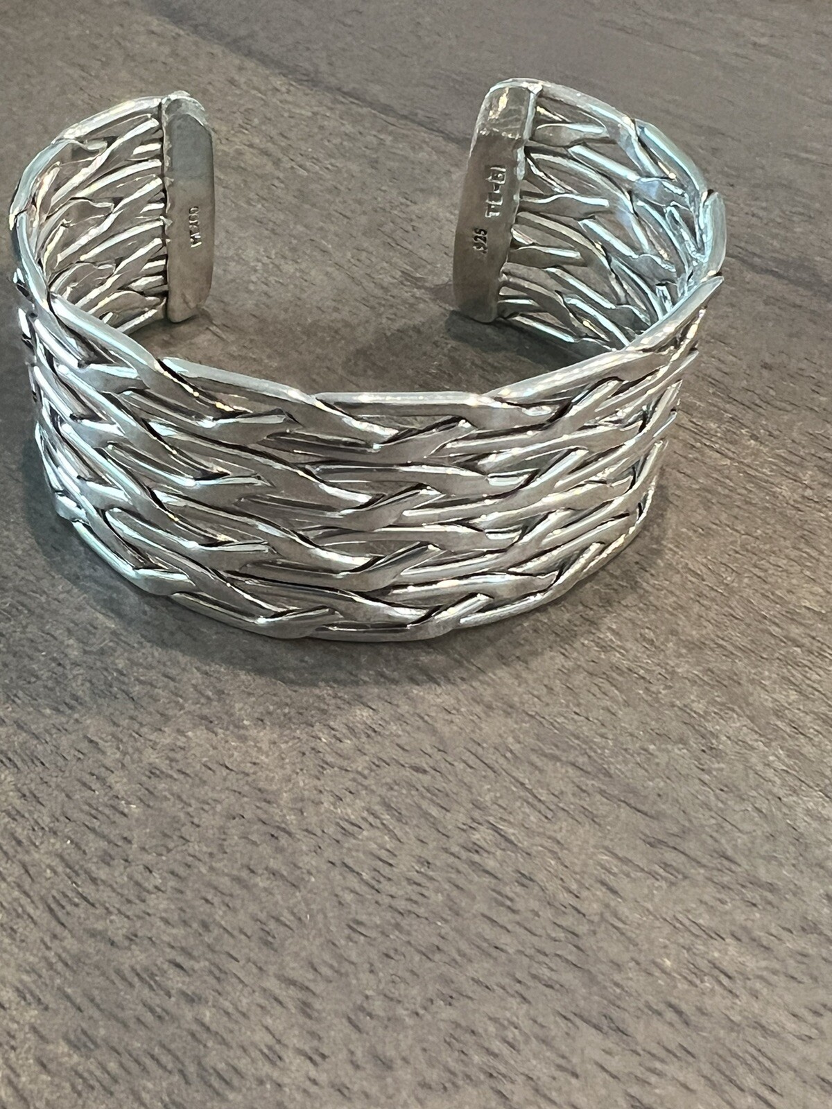 Heavy Solid Sterling Silver Cuff Bracelet - image 1