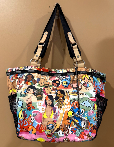LeSportsac Tokidoki Shoulder Bag Authentic Japanese Artwork Mesh Outside Pockets