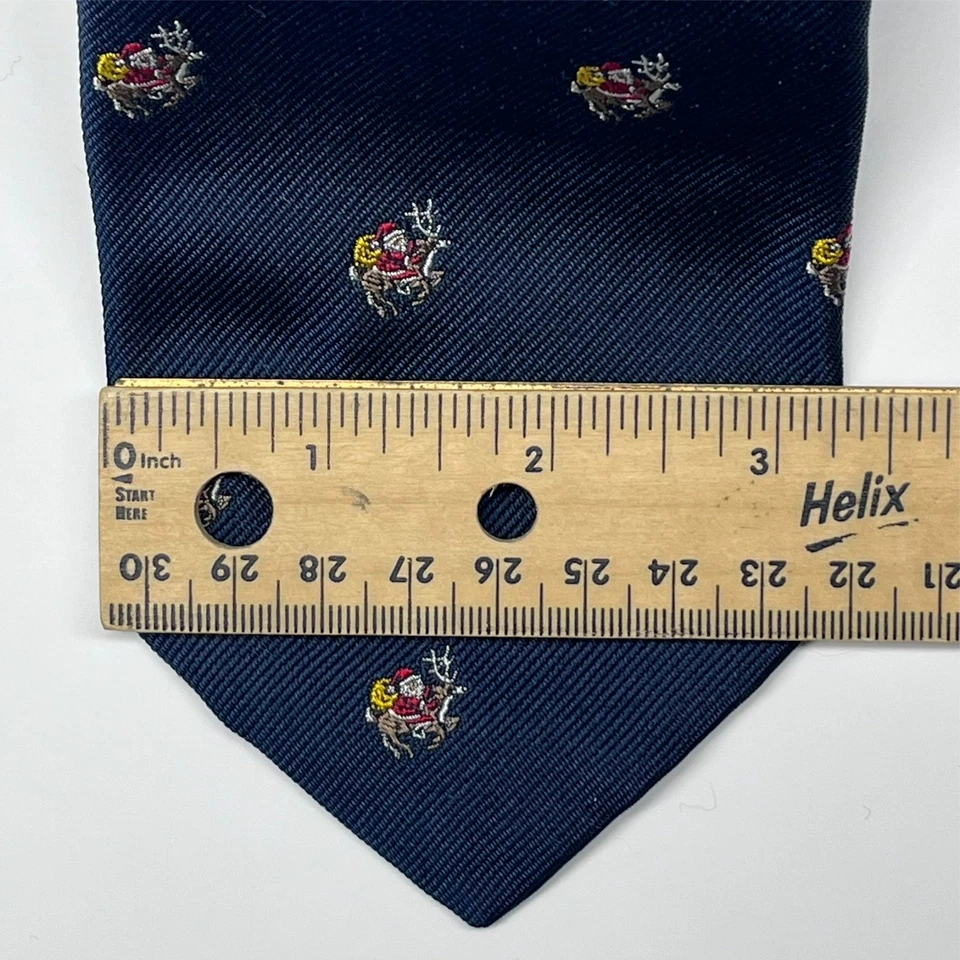 Corbata corta para hombre Brooks Brother's Makers Repp mezcla de seda geométrica Santa Foto 3 de 4