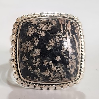 FIREWORKS OBSIDIAN NATURAL GEMSTONE 925 STERLING SILVER JEWELRY RING 3 TO 12