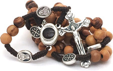 Olive Wood Rosary - Bethlehem Holy Soil, Christian Gift from Jerusalem
