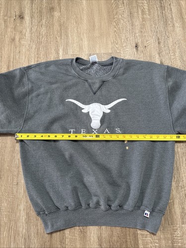 Vintage Russell Athletic Texas Longhorns Crew Neck Sweatshirt Sz L College Gray - Picture 6 of 10