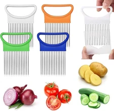 2PACK Stainless steel onion and fruit and vegetable slicing holder kitchen tool