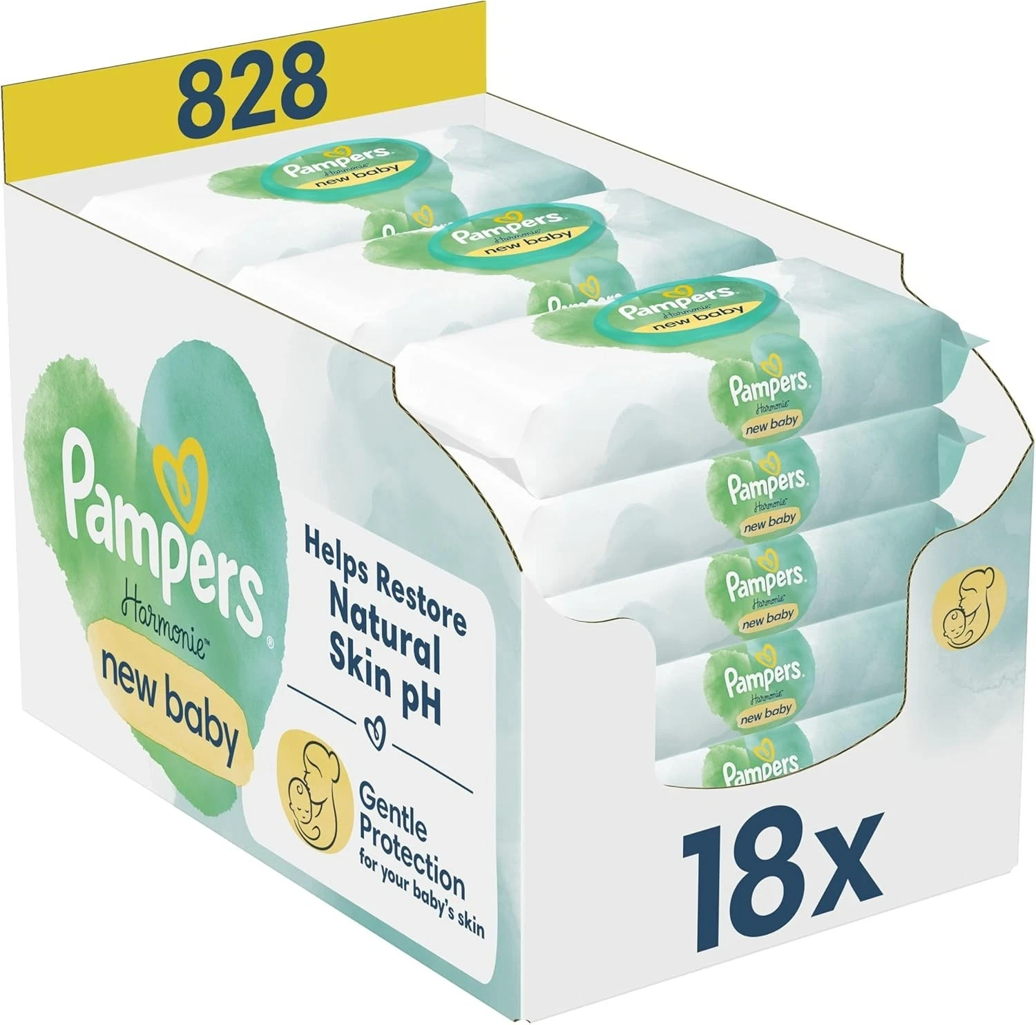 Pampers Harmonie New Baby Wipes Plastic Free 18 Packs of 46
Opens in a new window or tab