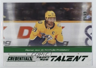 2024 Upper Deck Credentials Front Row Talent Green 5/49 Roman Josi #FRT-RJ 02ti