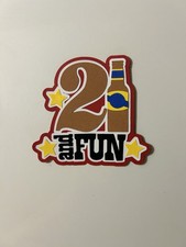 21 and Fun Birthday Scrapbook Title Handmade Paper Pieced Die Cut
