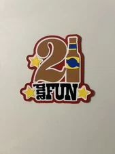 21 and Fun Birthday Scrapbook Title Handmade Paper Pieced Die Cut