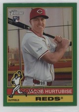 2025 Topps Heritage Chrome Green Border 46/99 Jacob Hurtubise #124 0jv5