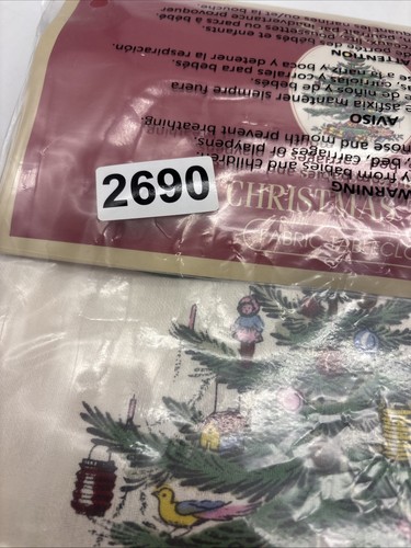 Spode Christmas tree fabric tablecloth 68 x 84”. Open But New - Picture 9 of 9
