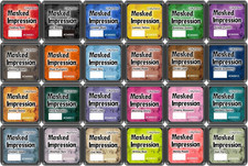 Masked Impression Mini Ink Pads for Stamps, Water Based Smudge Chalk Stamp Pad f