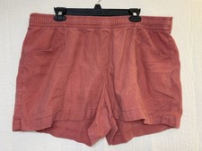 Women  s OLD NAVY XL PUll-ON HR LINEN BLEND SHORTS 4 POCKETs Salmon STRETCH WAIST