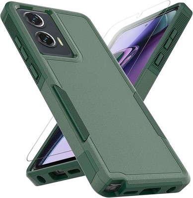 Moto G Stylus 5G 2024 Dark Green Dual Layer Rugged Shockproof Case HD Screen