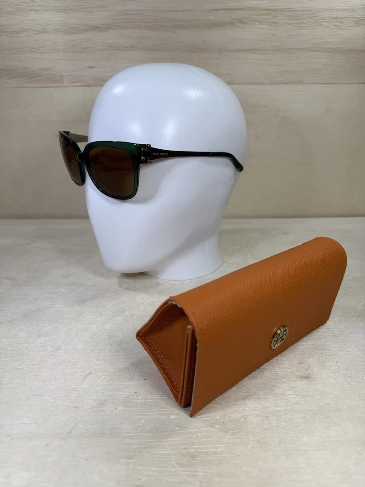 Gafas de sol Tory Burch TY7110 1679/73 57 mm lentes verdes/ámbar con estuche raras Foto 4 de 4