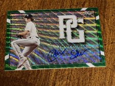 CHASE SHORES 2021 LEAF PERFECT GAME METAL GREEN WAVE AUTOGRAPH #4/4 LSU, ANGELS