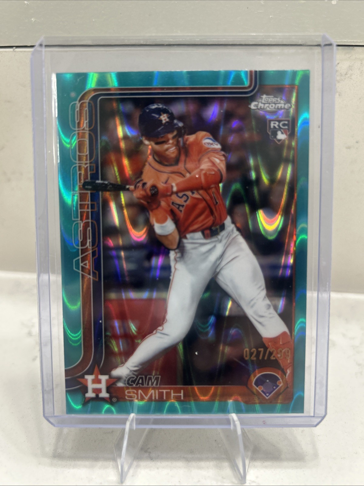 CAM SMITH 2025 Topps Chrome Update Rookie Teal RayWave 027/299 Astros #USC145