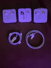 Apple iPhone Wired Headphones and Charging Cables Lot