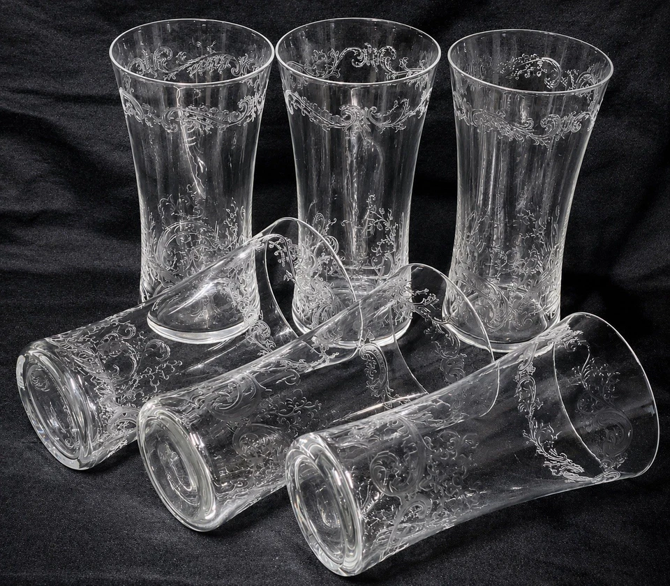 6 Kristall Gläser Trinkgläser Ätzgravur Baccarat Stil? Hochwertig - Bild 3 von 4