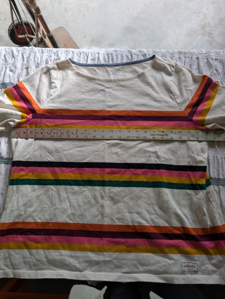 Camiseta para mujer Talbots Plus 2x blanca a rayas manga larga Foto 3 de 4