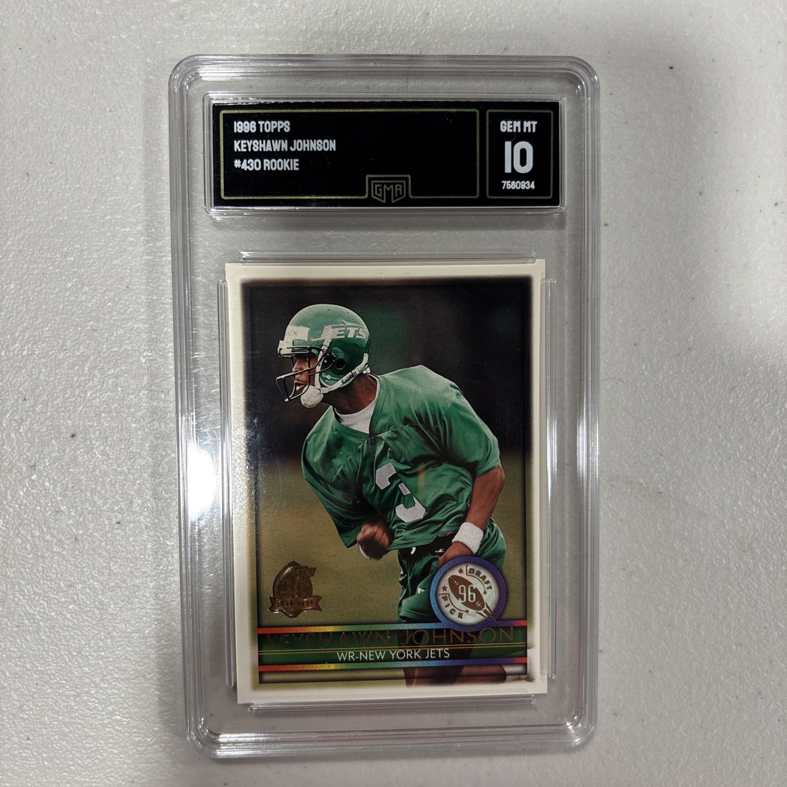 1996 Topps Chrome Refractor Keyshawn Johnson #159 Rookie RC 10 GEM