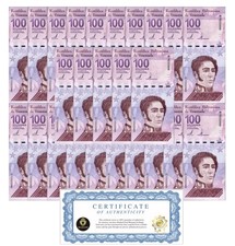 Venezuela 100 Digitales banknotes 2021 qty 25 UNC 100 million bolivars