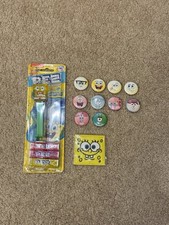 SpongeBob SquarePants Pez Dispenser Patch And Pins Lot