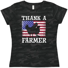 Inktastic Farming Thank A Farmer Chicken Rooster And Hen Women's T-Shirt Fair
