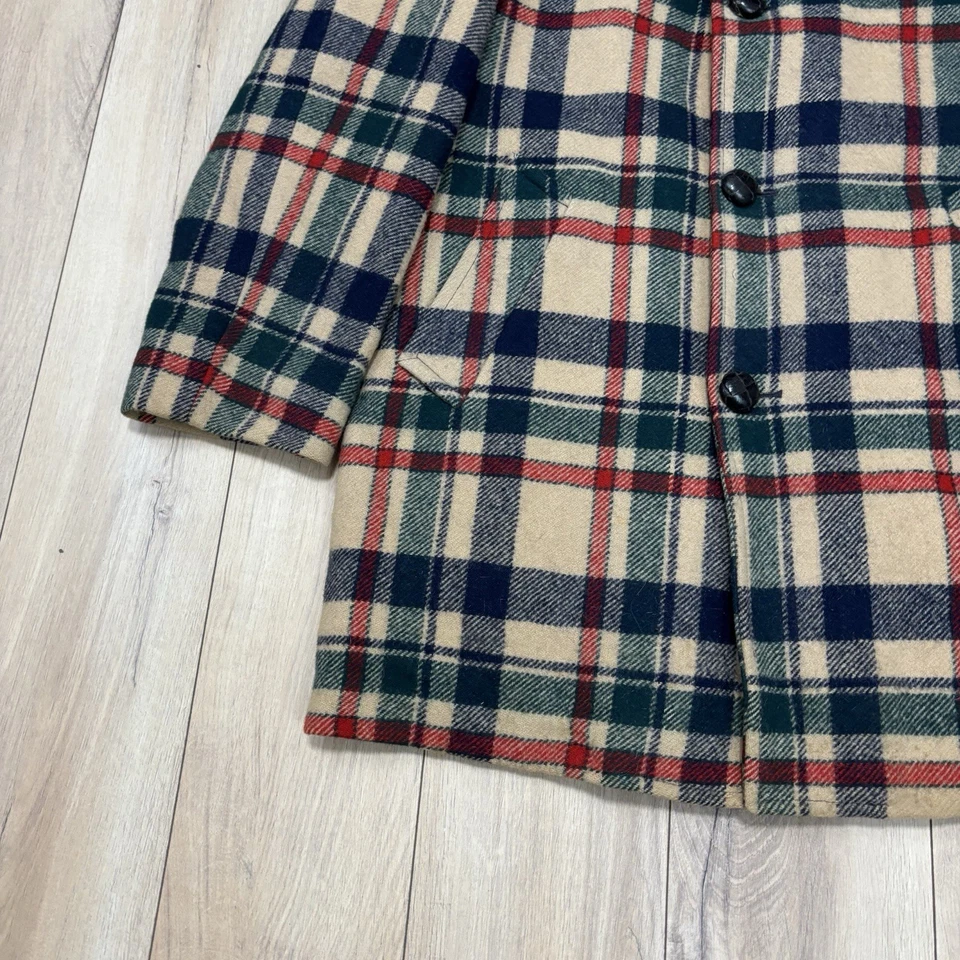 Vintage Pendleton Coat Mens Sz XL Plaid Wool Collar Quilted Lining 60s 70s - Image 4 of 4