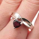 Avon & RJ Graziano 925 Sterling Vintage Real Tourmaline Heart Charm Ring Size 9