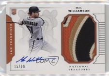 2016 National Treasures Rookie Materials Signatures /99 Mac Williamson Auto 0b0