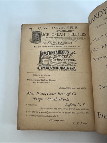 1889 Mrs. Rorer's GOOD WAYS IN COOKING A Manual For The Family by Mrs S T Rorer - Picture 15 of 15