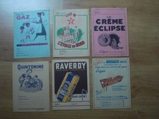 Lot 6 anciens  protèges cahiers publicitaires vintage tous états