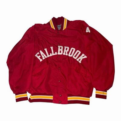 Vintage Fallbrook High School Warrior Bomber Varsity Jacket Stitch Letters Large