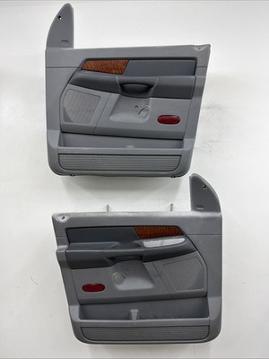 06-08 Dodge Ram 1500 Power Front Door Panels OEM Gray Woodgrain