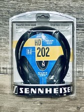Sennheiser HD 202 Headphones Black Powerful Bass Sound Wired Over the Ear New