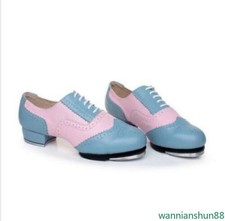 Womens Fashion Cowhide Tap Dancing Soft Outsole Adult Unisex Dancing Shoes new