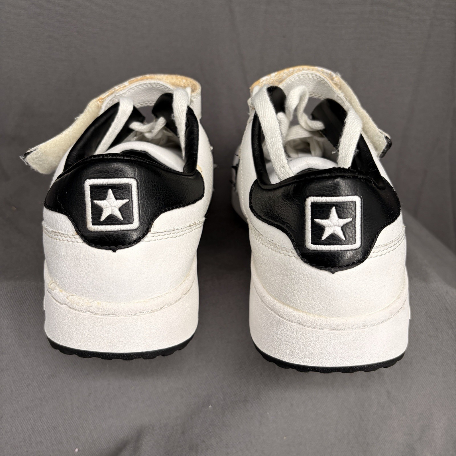 Converse All Star Low Strap Sneakers White Black Men’s 12 Leather thumbnail 3