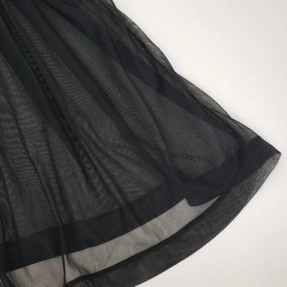 Babydoll Vintage Betsey Johnson Intimates Negligee Talla S Negro Rosa Transparente Arcos Foto 3 de 4