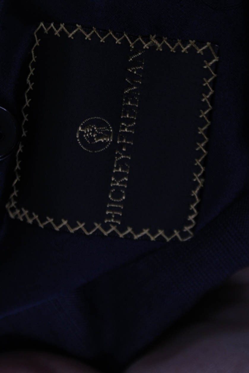 Hickey Freeman Mens Solid Wool Single Breasted Bl… - image 8