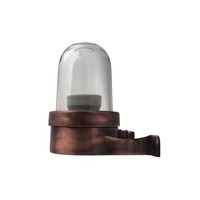 Kleine Wandlampe AußEn H: 15 Cm Messing Glas E27 IP64 Kupfer Antik Leuchte Wand
