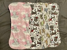 4pk Handmade Ultra Soft  Absorbent Flannel Burp Cloths for Baby