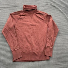 J Peterman Sweater Mens Small Red Turtleneck Pullover 100% Cotton Raglan Casual