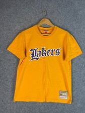 Los Angeles Lakers Mitchell & Ness T Shirt Mens Small Yellow Short Sleeve Tee