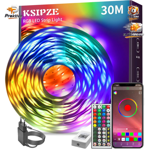 LED Streifen 30M RGB Dimmbar Mit Fernbedienung Musik Sync FüR Wohnzimmer-image