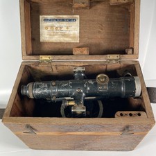Vintage 28618 Gurley Surveying Transit Level In Wood Case USA Chicago